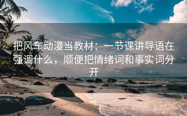 把风车动漫当教材：一节课讲导语在强调什么，顺便把情绪词和事实词分开